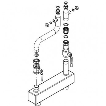 Комплект BAXI с гидроразделителем для одиночного котла LUNA Duo-tec MP 50-70 кВт Комплект BAXI с гидроразделителем для одиночного котла LUNA Duo-tec MP 50-70 кВт