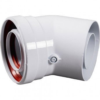 Промежуточный коаксиальный отвод BAXI 45' без муфты d60/100 мм
